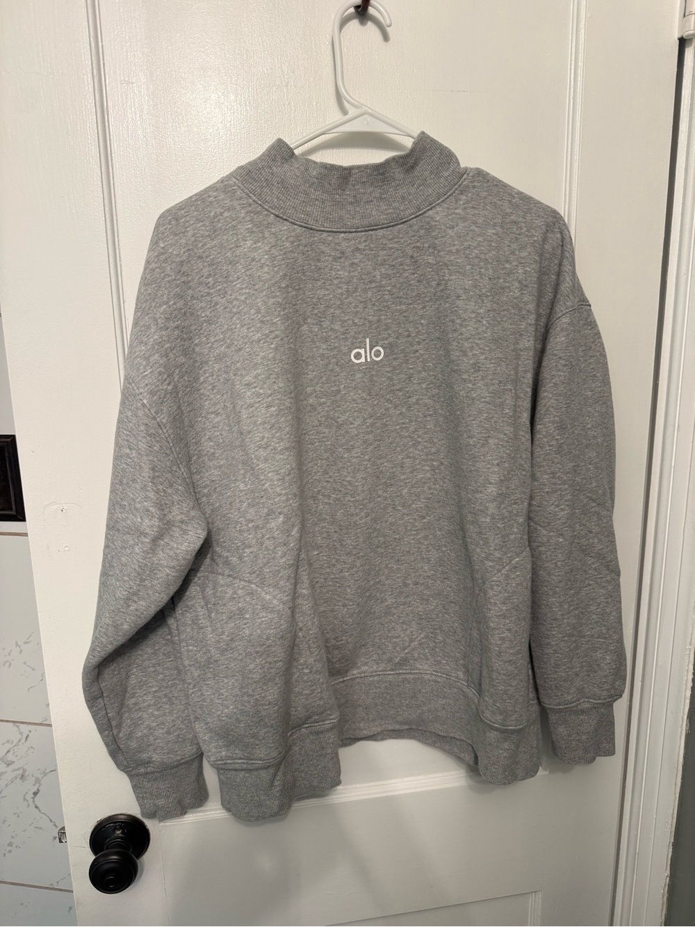 ALO Yoga Gray Mock Neck Crewneck Sweatshirt